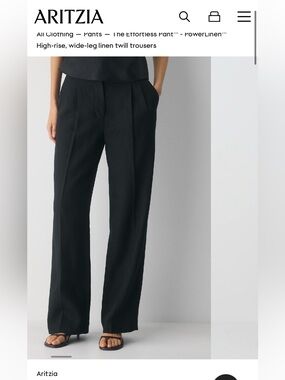 Wilfred Aritzia The Effortless Pant Linen by black